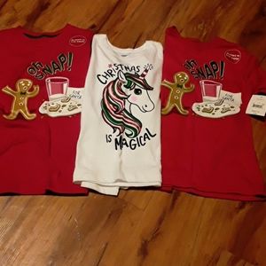 NWT Holiday Time kid's Christmas shirts